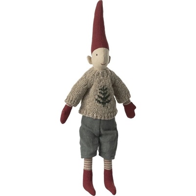 Maileg Vánoční skřítek Pixy Size 2 – Boy, šedá barva, textil