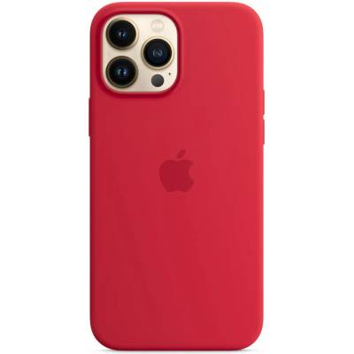 Apple Оригинален гръб Apple Silicone Magsafe Cover за iPhone 13 Pro Max - Червен , MM2V3ZM/A