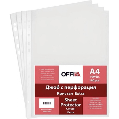 Offim Папка джоб кристал 60 А4+ микр. оп 100 бр