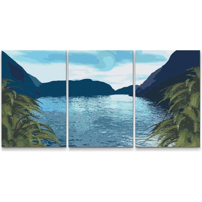 Painting Queens Painting Queens Lagoon Bay sada 3 ks 80 x 120 cm na rámu PBNSET/03LAGOONBAY/80 x 120_80 x 120_80 x 120/W