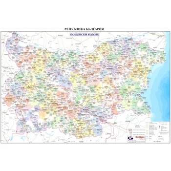 Mapmedia Пощенски кодове на България - настолна карта