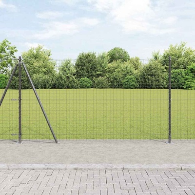 OMAXI Evropský plot s betonovou základnou 10 x 1,2 m Šedá Síťovina 242495