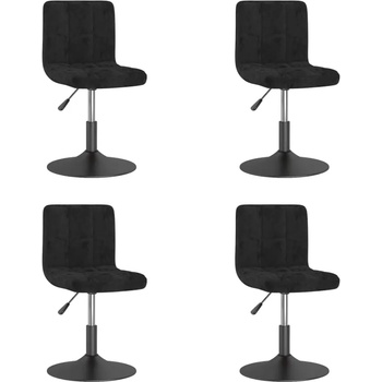 vidaXL Въртящи трапезни столове, 4 бр, черни, кадифе (3087478)