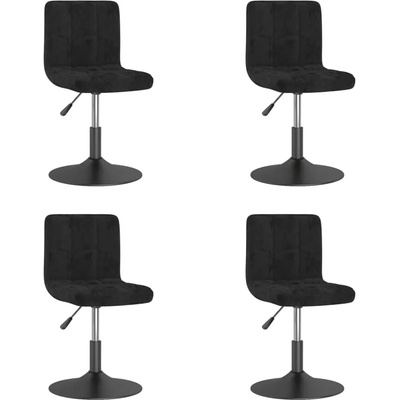 vidaXL Въртящи трапезни столове, 4 бр, черни, кадифе (3087478)