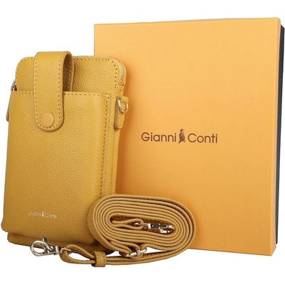 Gianni Conti Luxusní malá kožená crossbody 305 žlutá