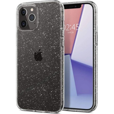 Spigen Liquid Crystal Glitter Case - тънък силиконов (TPU) калъф за iPhone 12 Pro Max (прозрачен)