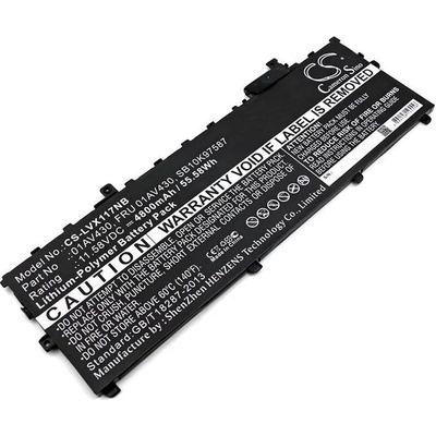 Батерия за Lenovo Thinkpad X1 Carbon 2017/2018/G6/TP X1, 4800mAh, Li-Pol (CS-LVX117NB)