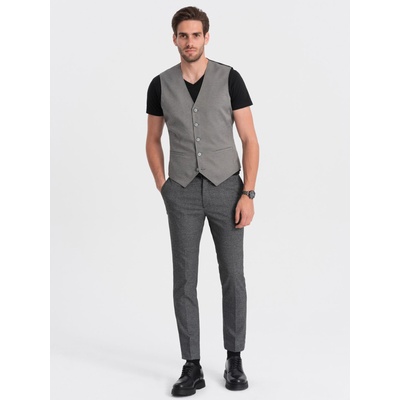 Ombre Clothing Сива мъжка жилетка от жакард Ombre Clothing Ombre Clothing | Siv | МЪЖЕ | S