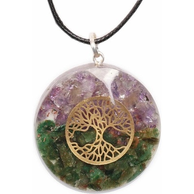 Nefertitis Orgonit přívěsek s ametystem, avanturínem a Stromem života NF16035