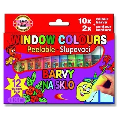 Farba na sklo KOH-I-NOOR 10,5 ml sada 12 ks