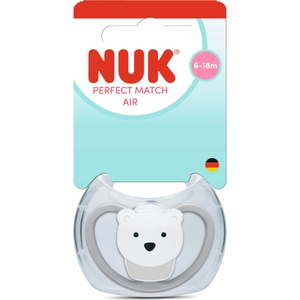 Nuk Perfect Match биберон залъгалка, силикон 6-18 мес. 1бр. , AIR, Полярна мечка (10176341)