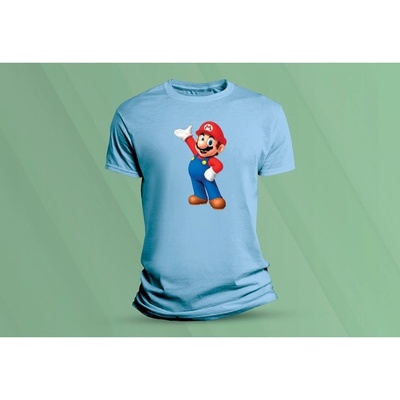 Sandratex dětské bavlněné tričko super mario 5 nebesky modrá