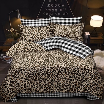 Image 1 of EmonaMall Двулицево спално бельо с ластик EmonaMall, 6 части - Модел S18533 (S18533-66666e)