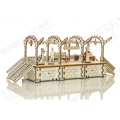 Wooden City 3D puzzle Železniční stanice 175 ks