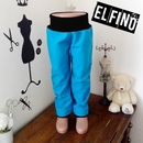 Dětské softshellové kalhoty s kapsami NEZATEPLENÉ modré s černým nápletem