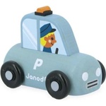 Janod Cross roads Дървена кола за бутане Полиция синьо (J05912)