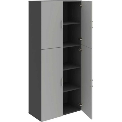 Office Pro Hobis skříň policová dvéřová - D 5 80 06, šedá-antracit – Hledejceny.cz