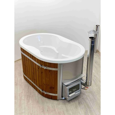 Hot Tub Oval 160x100 akrylát vestavěná kamna Thermowood