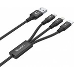 Unitek USB charging cable 3 in 1 black C14049BK