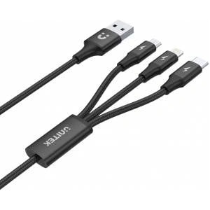 Unitek USB charging cable 3 in 1 black C14049BK