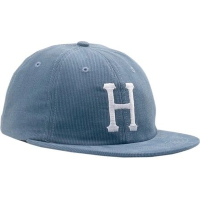 HUF Classic H 6Panel Beford Cord Blue Jean Strapback modrá bílá modrá