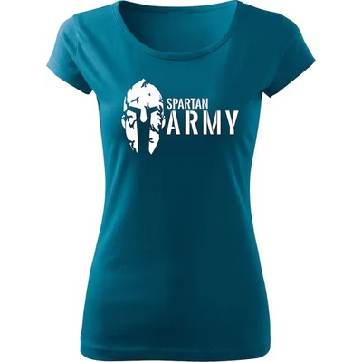 DRAGOWA дамска тениска, Spartan Army, петролено синя, 150г/м2 (6493)