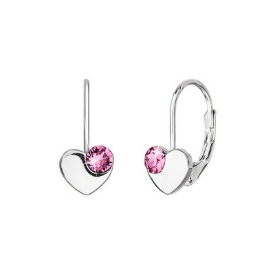 Pavona stříbrné srdíčka se Swarovski krystaly Rose 31299.3 Rose