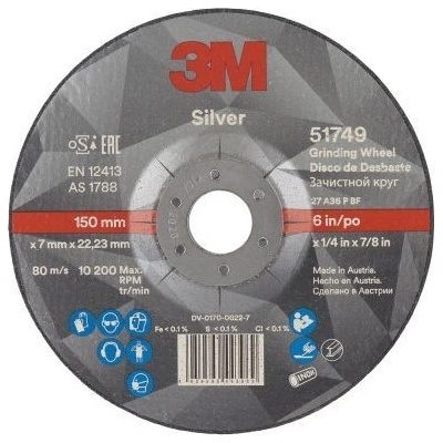 3M Silver Brúsny kotúč 150 x 7 x 22,2 m 3M 51749