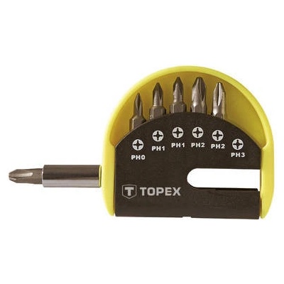 TOPEX 39D350 Sada bitov s nastavcom, 7 ks sada
