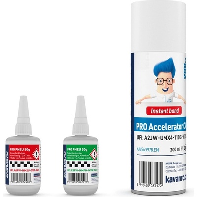 KAVAN PRO PNEU střední a řidké vteřinové lepidlo 50 g + Kavan aktivátor CA 200 ml