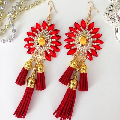 Swarovski handmade náušnice Chic Red 111964