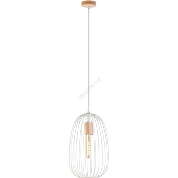 Helam Пендант на кабел OVELLA 1xE27/15W/230V Ø 25 см кремав/бор (HE1814)