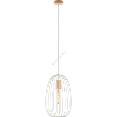 Helam Пендант на кабел OVELLA 1xE27/15W/230V Ø 25 см кремав/бор (HE1814)
