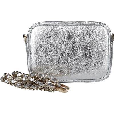 Gianni Conti malá luxusní kožená crossbody kabelka no. 697 stříbrná