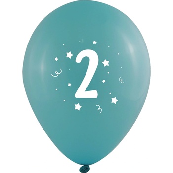 Image 1 of Globos Festival БАЛОНИ 10 БР. 12" - 30 СМ С ПЕЧАТ - ЦИФРА 2