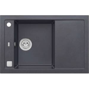 Alveus Formic - Гранитна мивка 76х50 см, с контрол на оттичането, карбон 1108032 (1108032) Мивка за вграждане