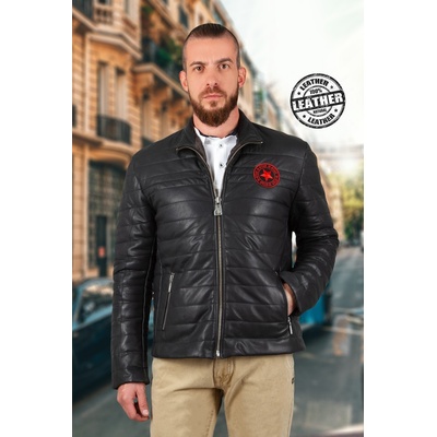 Leonardo Мъжко кожено яке - Тъмно син 9979220 (265663_Тъмно син)