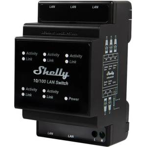 Shelly Мрежов комутатор, 5x 10/100 Mbps, за DIN монтаж, 110. . . 230Vac, Shelly LAN Switch - 266830 (SHELLY LAN SWITCH)