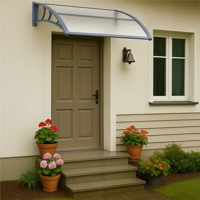 SPRINGOS POLYROOF vchodová strieška 120x75 cm sivá/transparentná