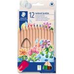 STAEDTLER Комплект цветни моливи, триъгълни, дебели, STAEDTLER „Noris natural jumbo 1280N, 12 цвята 1280N C12 (1280N C12)