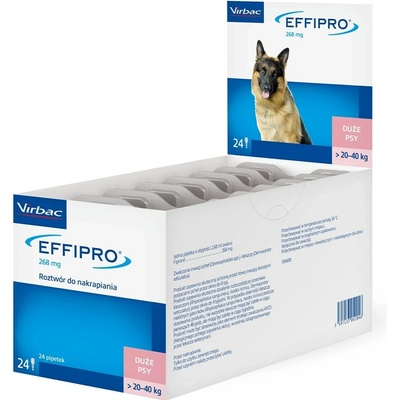 Virbac Effipro L 20-40 kg kvapky proti blchám a kliešťom pre psov 24 ks