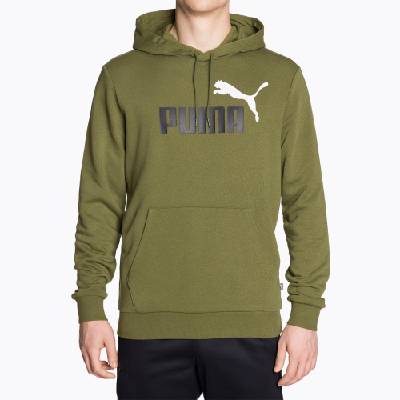 Мъжки суитшърт PUMA Essentials+ Two-Tone Big Logo Hoodie TR olive green