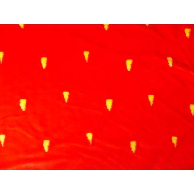 Umela kožušina, červený, JAHODA, plyš, 9 mm metráž: min. 0,2 bm