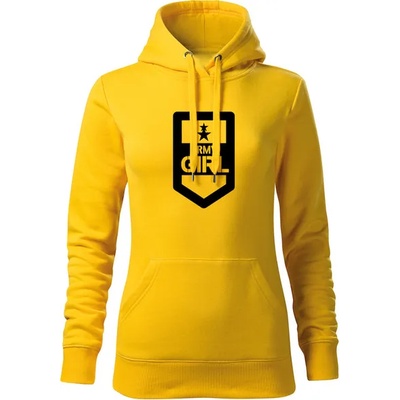 DRAGOWA дамски суитшърт с качулка, Army Girl, жълт, 320г/м2 (5975)