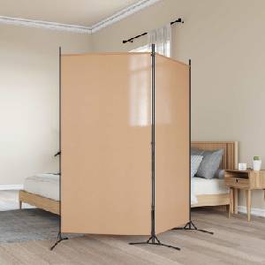vidaXL Разделител на стая с 2 панели Бежово 175 x 180 cm Текстил (42039227)