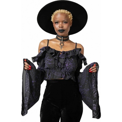Killstar tričko Spirit Hand Chiffon Čierna