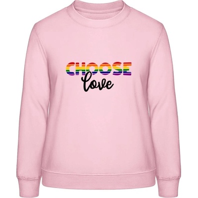 AWDis Dúhová mikina s Nápisom Choose Love bábätkovská ružová