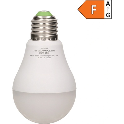 LED žiarovka Virone E27, 220-240V, 7W, 825lm, 4000k, neutrálna biela, 25000h, se senzorem pohybu
