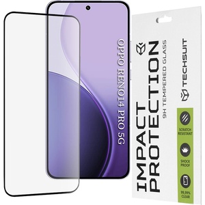 Techsuit Протектор за Oppo Reno14 Pro - Techsuit - 111D Пълно покритие / Пълно лепило от стъкло - Черен (KF2354684)