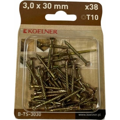 KOELNER Skrutka kalená konštr. do dreva, zapust.hlava,3x30mm, 38ks/bal
